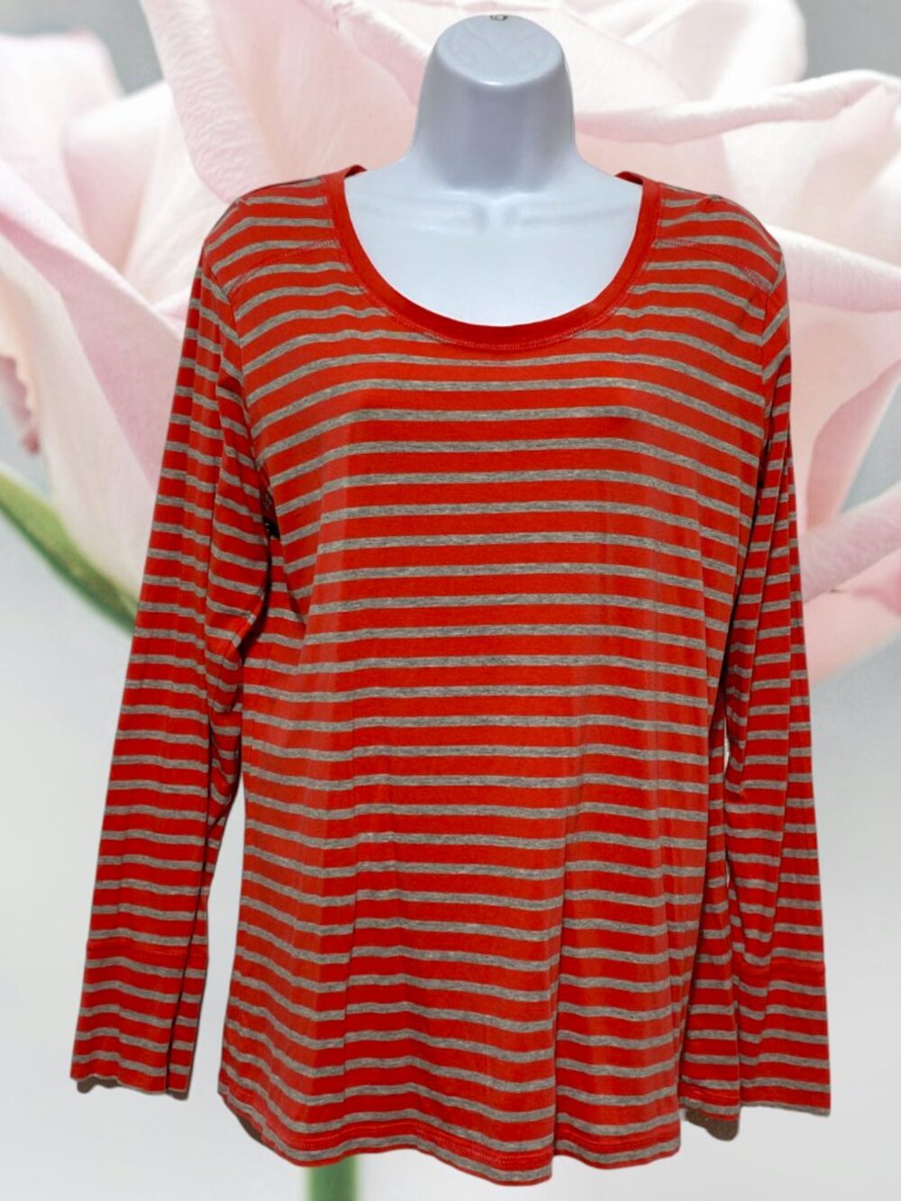 A.n.a-Women's Petite XL Top Pullover Long Sleeve Multi-Color Striped